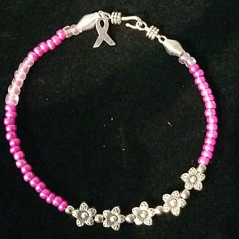 Glass beads w/ Flowers Bracelet