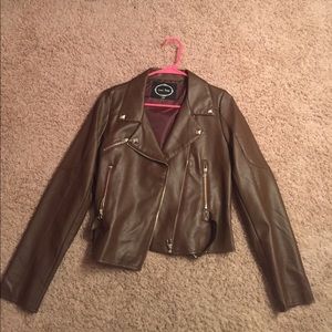Love Tree Faux Leather Jacket