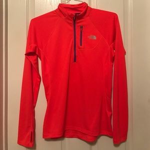 Northface half-zip long sleeve bright orange layer