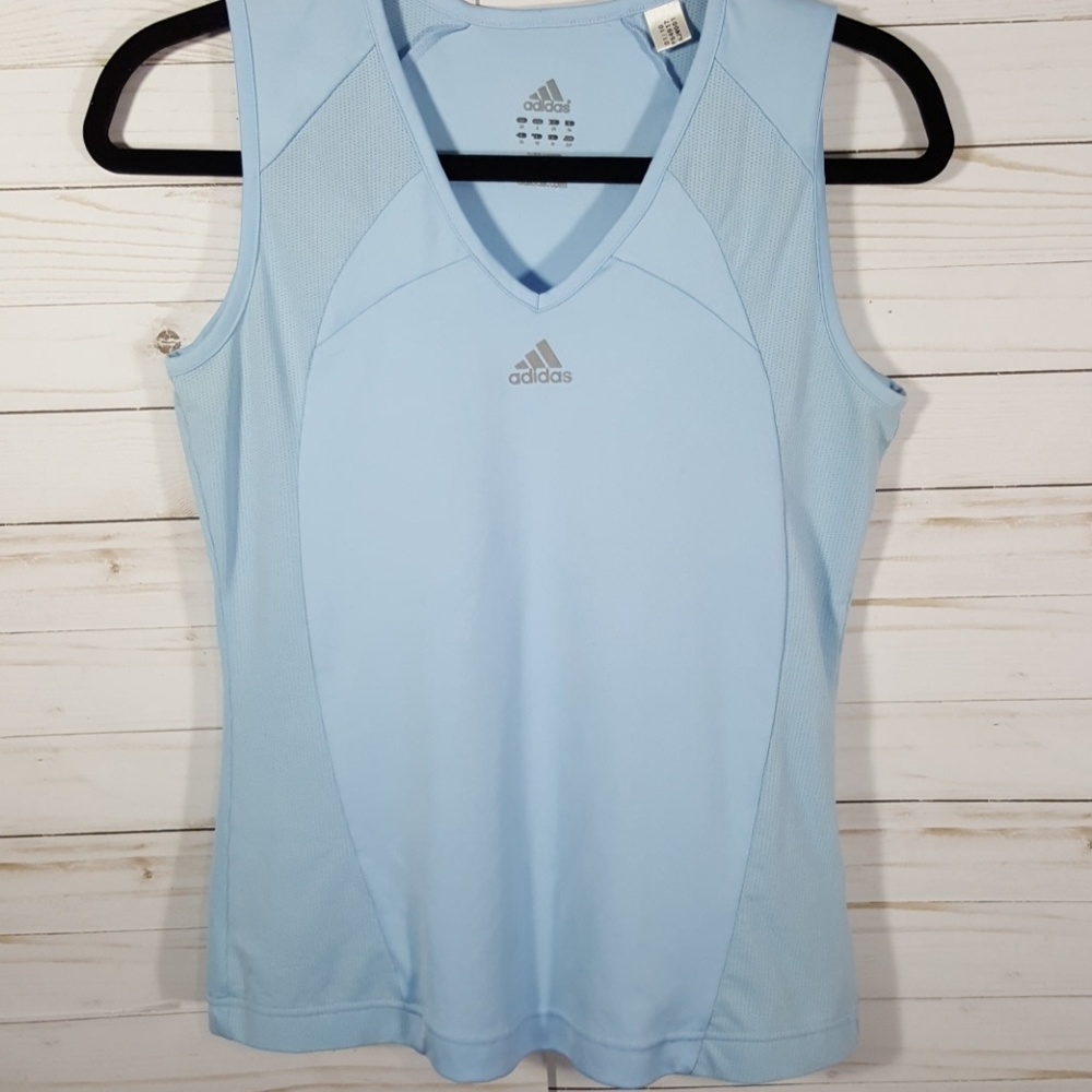Adidas Light Blue Sleeveless Workout Shirt Size S