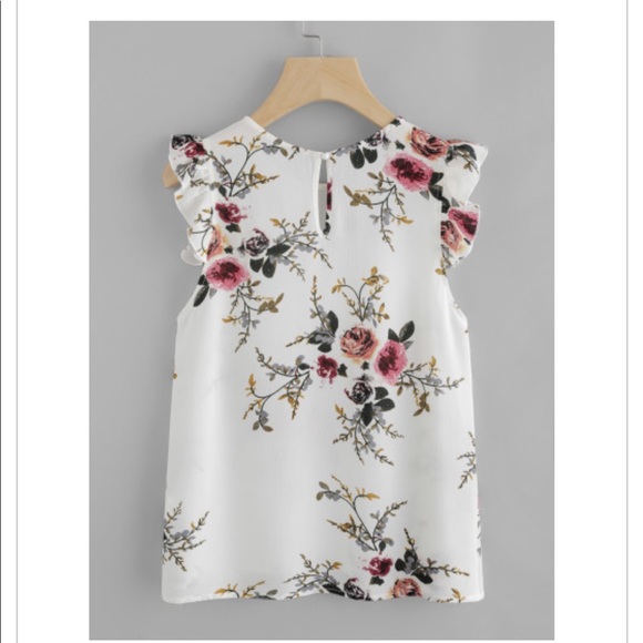 Frilled Armhole Button Closure Back Shell Top - Picture 2 of 5