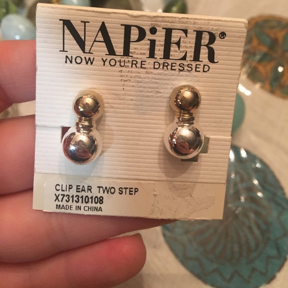 Napier Two Step Clip on Earrings