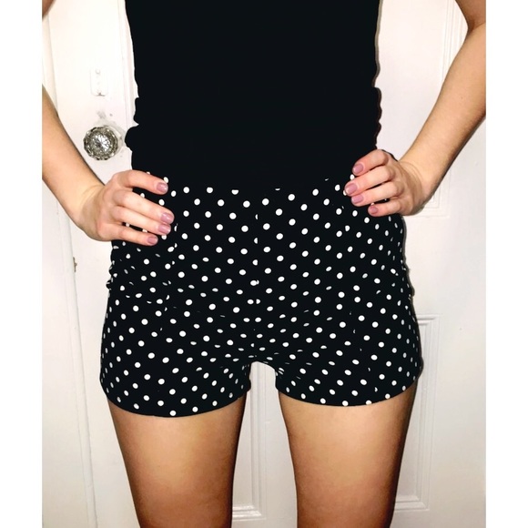 high waisted polka dot shorts