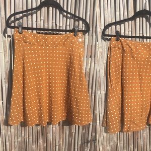 Caramel With White Polka Dots Skirt
