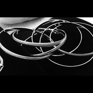 3 strand necklace, earrings, & bracelets set