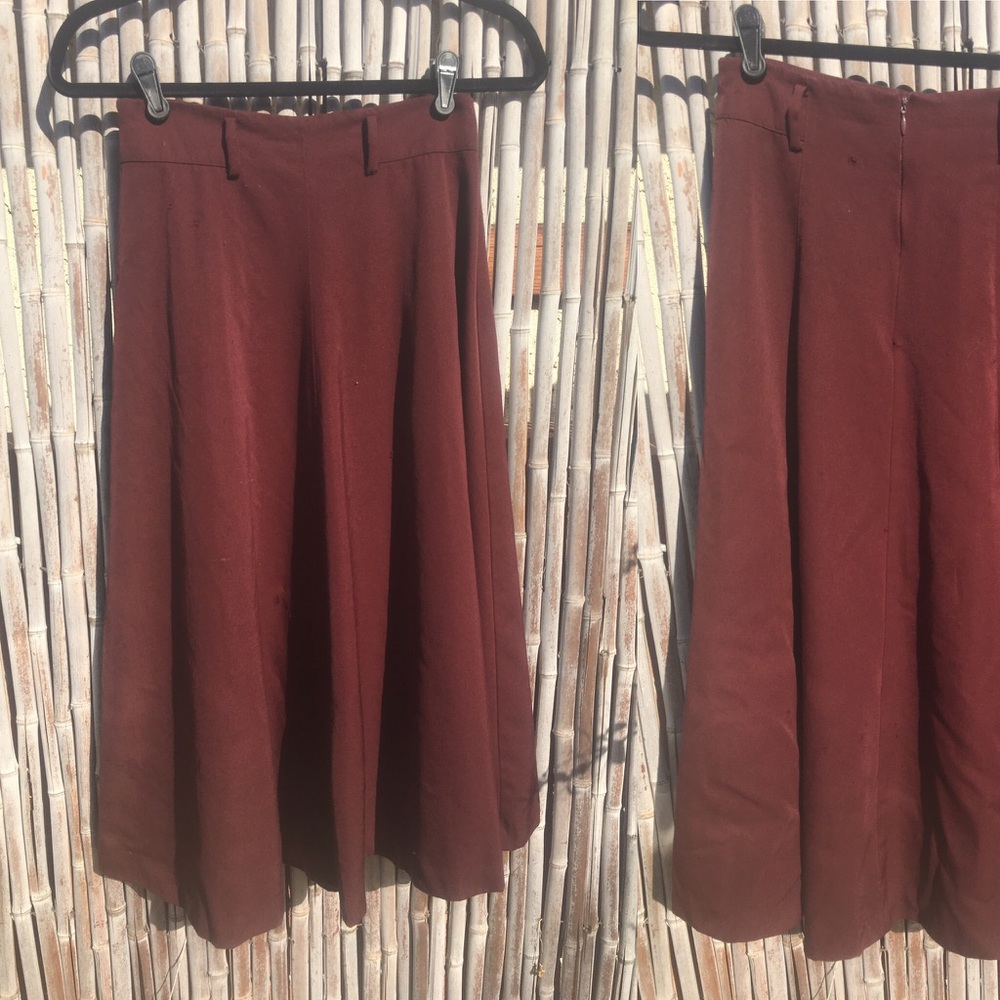 Deep Violet Classic A Line Wool Skirt