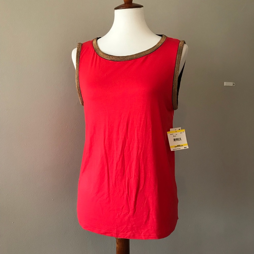 NWT Anne Klein Gold Accent Blouse