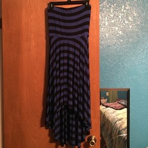 Black & Blue strapless dress