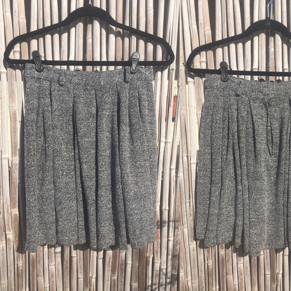 90s Grey Flocked Full Skirt