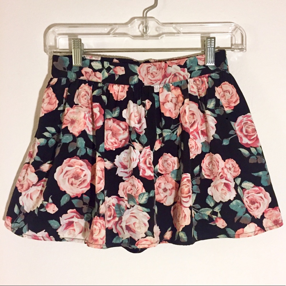Rose Print Skort