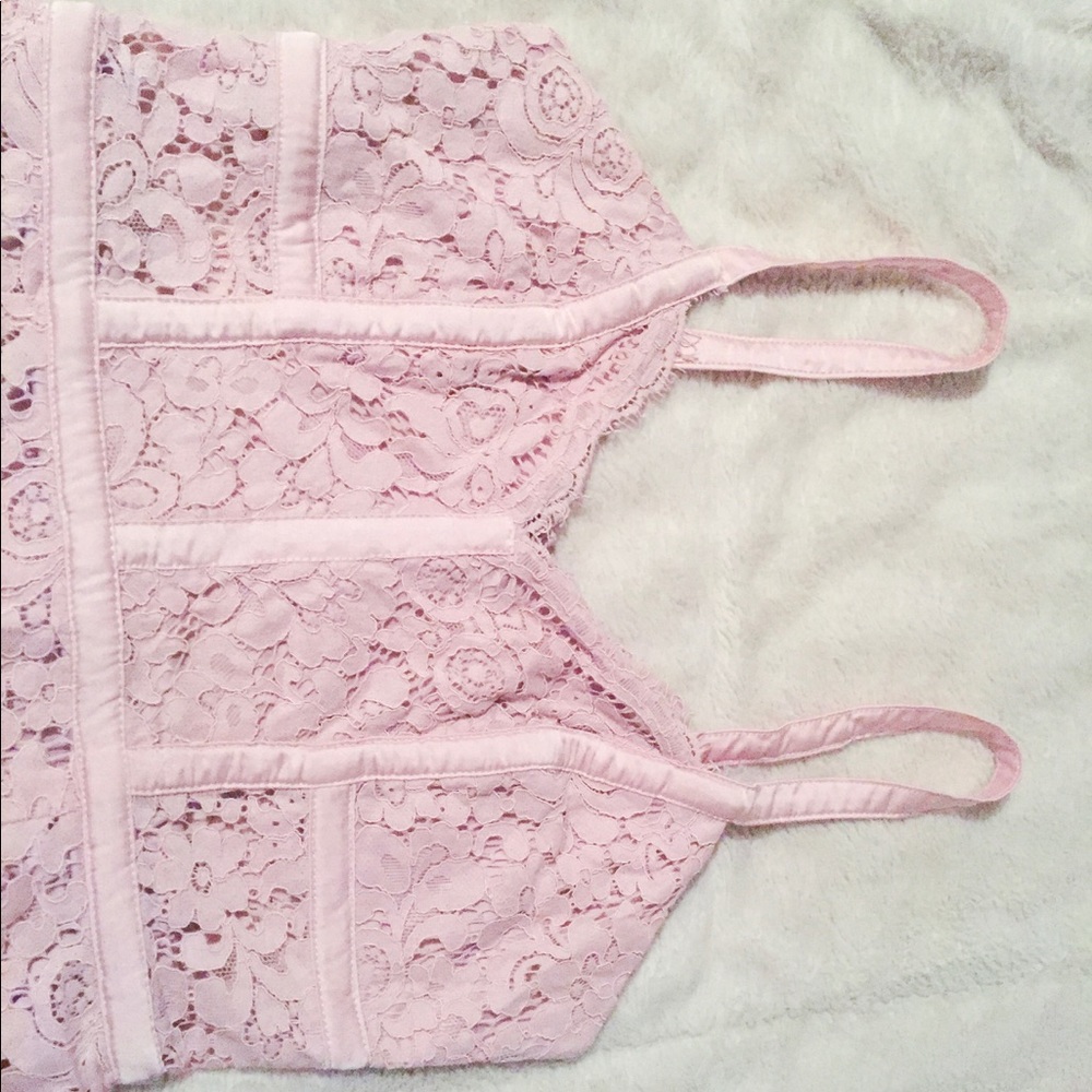 Pink lace dress from Express