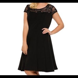 Lace Cap Sleeve Fit and Flare Vintage Party Dress