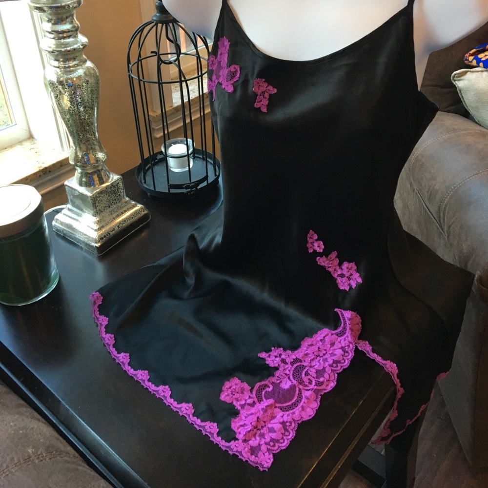 Black and pink lace babydoll