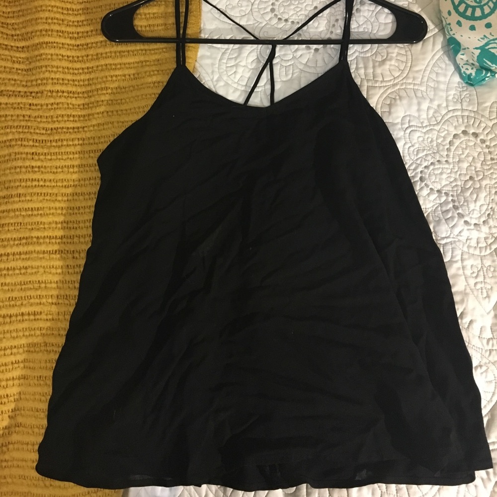 Black flowy tank