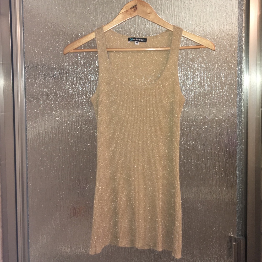 Gold/champagne colored sweater tank. Medium.