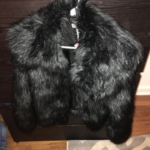 Black faux fur coat. Brand new w/o tags!