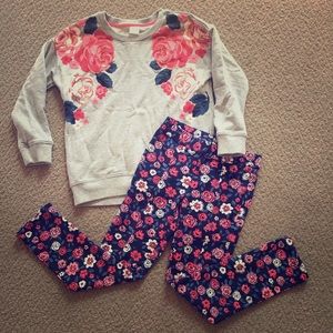 Gymboree Floral Sweatshirt & BF Pant