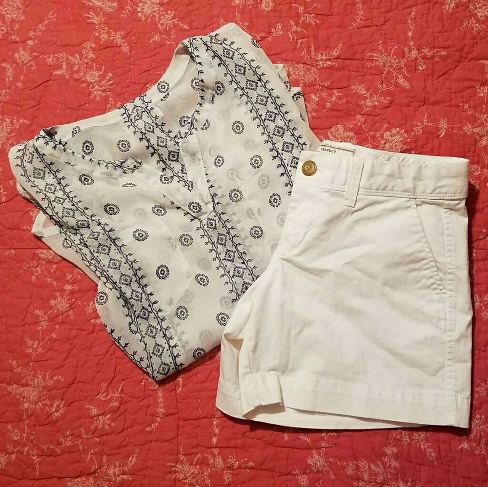 White Khaki Shorts