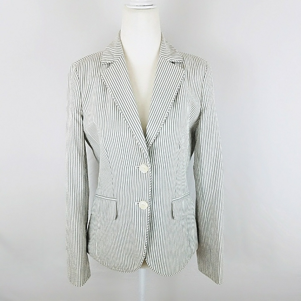 J Crew Pinstripe Seersucker Blazer