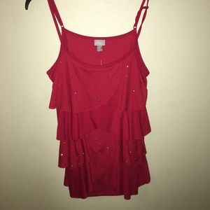Red bedazzled tank top