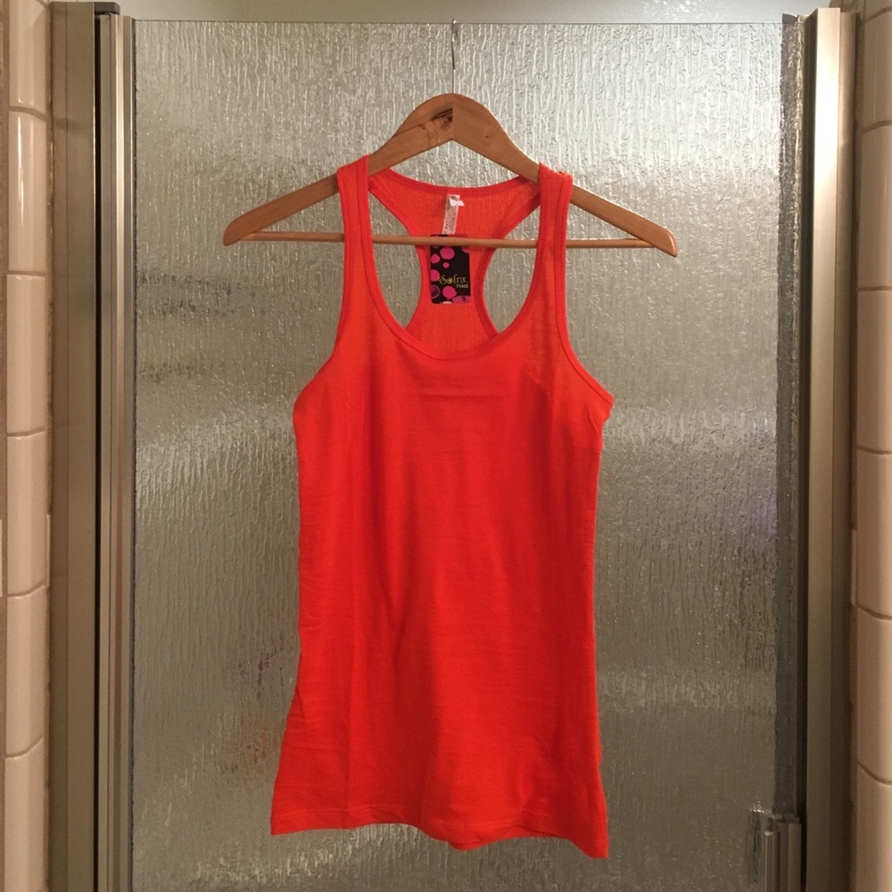 Orange racerback tank top. small.