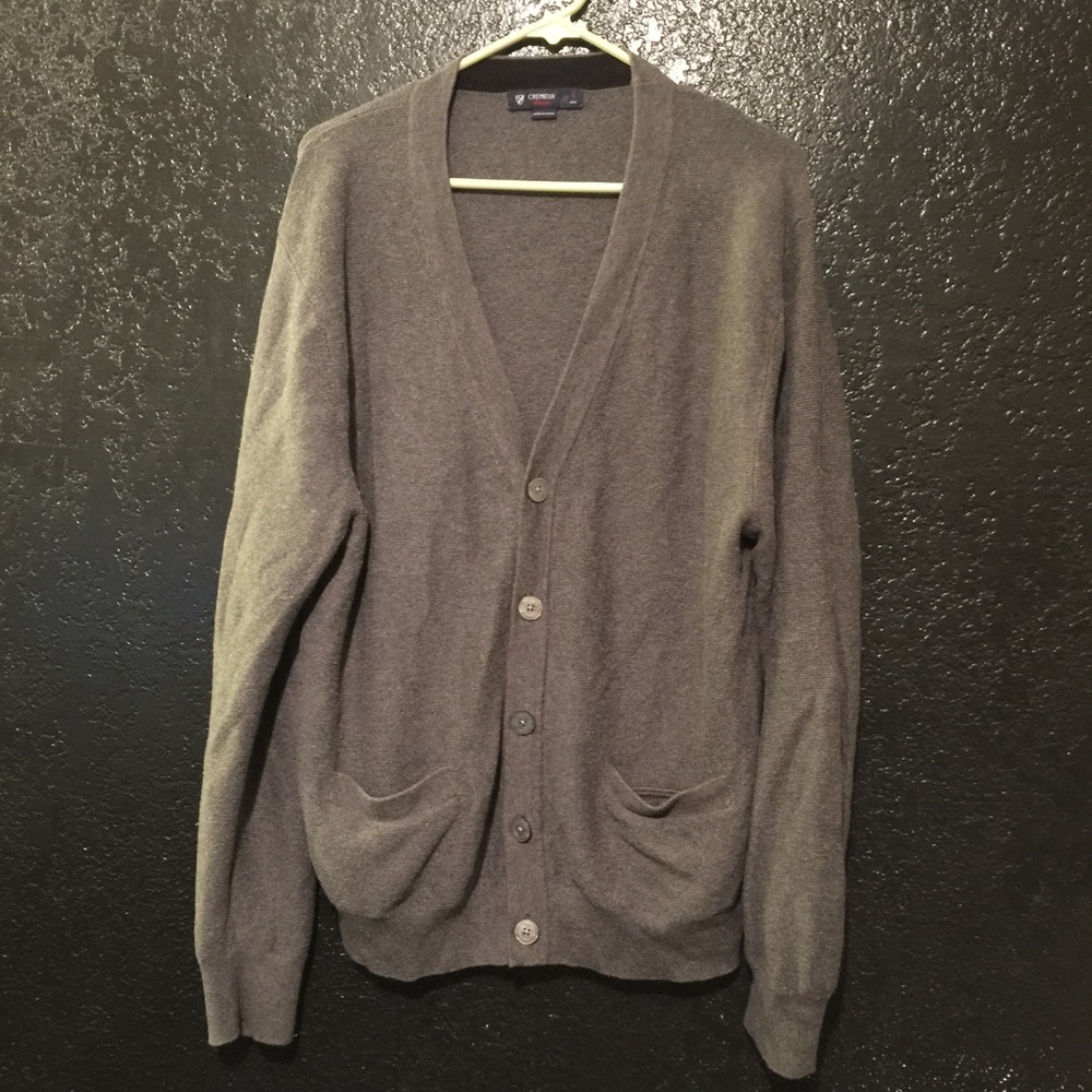 Men's Gray Cremieux button-up cardigan sweater
