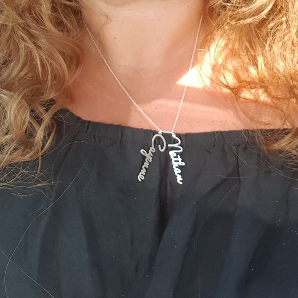 Personalized 2 name pendant name necklace