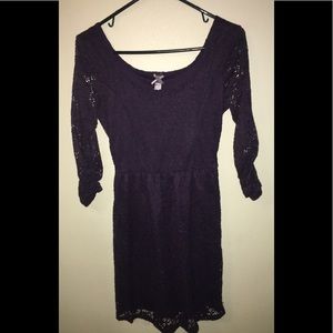 Long sleeve dark purple dress