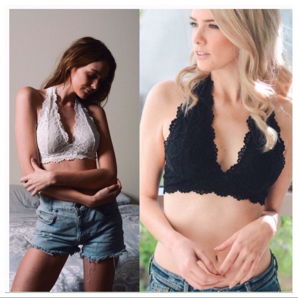 SOLD 💥Floral Lace Halter Bralette❤️