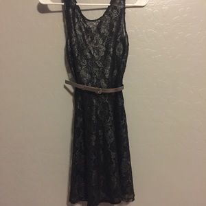 Express Black & silver lace cocktail dress