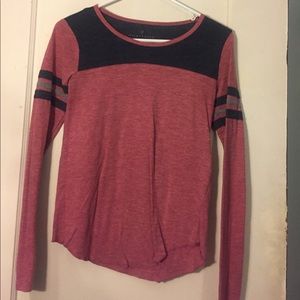 Pink color block long sleeve