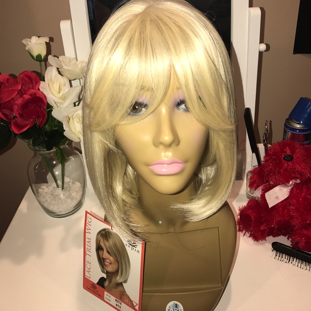 Blonde Lace Trim Wig