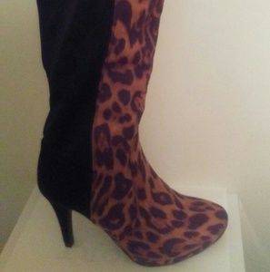 Tall animal print boot