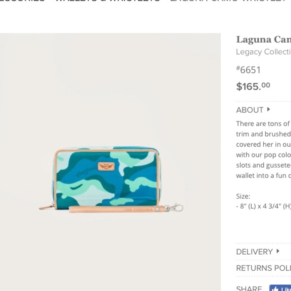 Consuela Laguna Wristlet. Original price $165