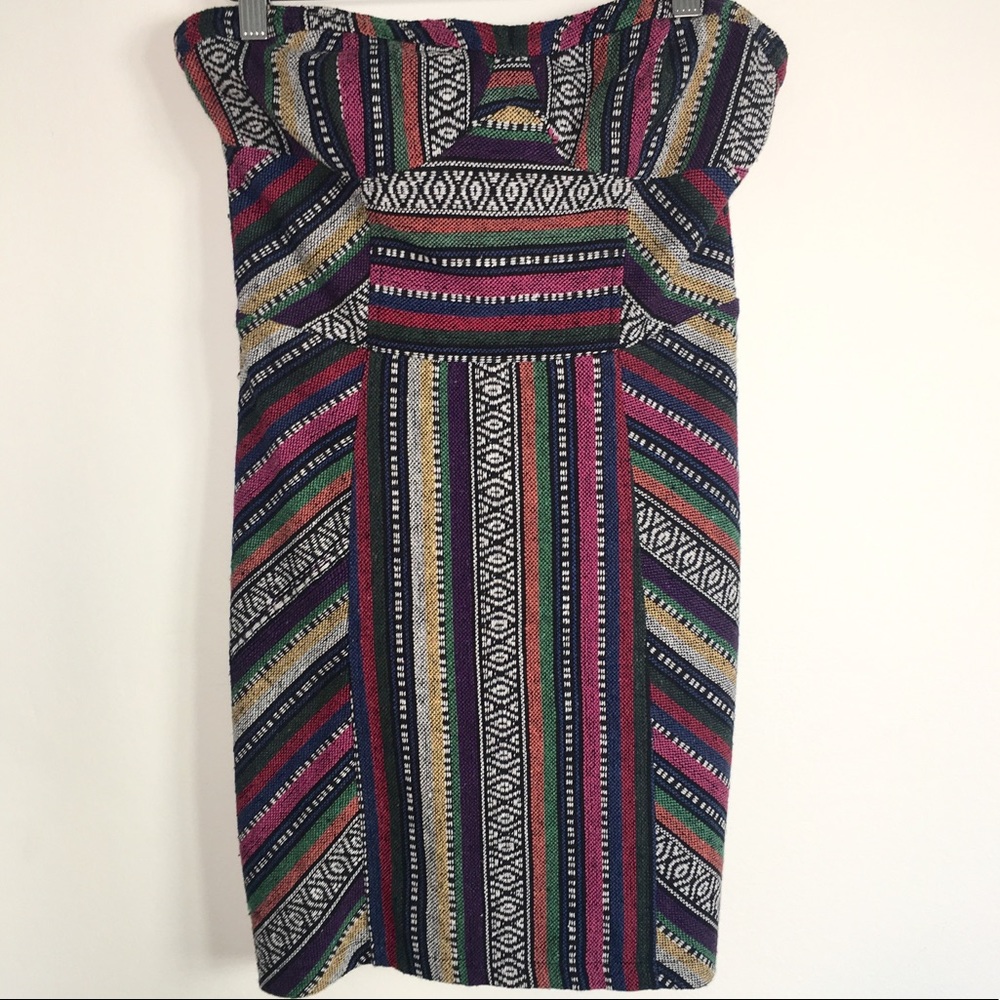 ❌SOLD❌NEW Guatemalan fabric strapless cocktail