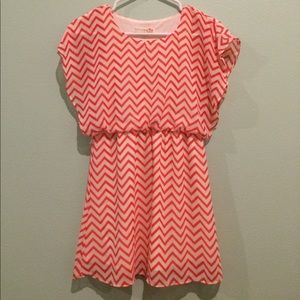 Orange Chevron Print Dress