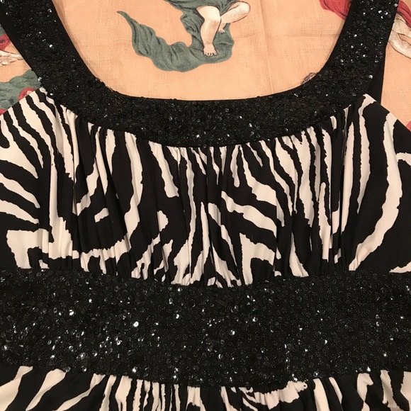 Zebra Print, Bubble Bottom Dress with Sequence - Picture 5 of 5