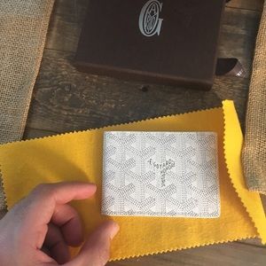 Goyard white bi fold wallet card holder