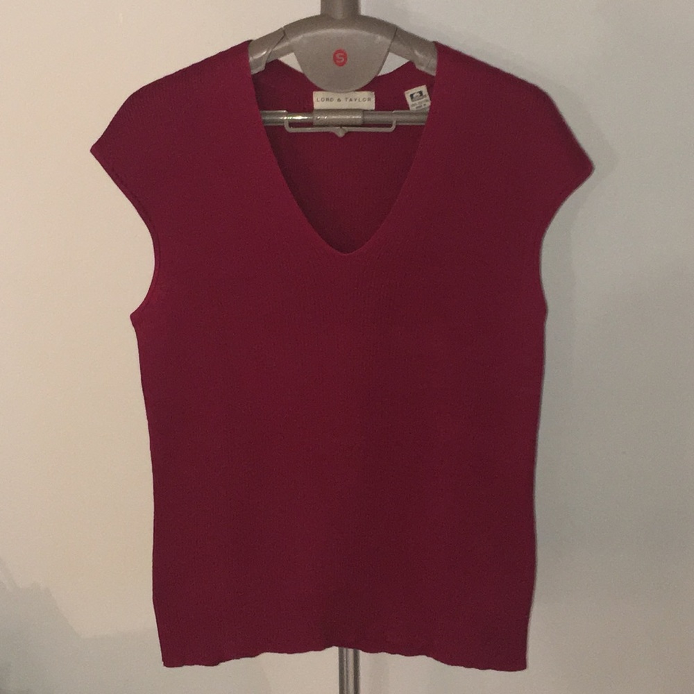 Lord & Taylor Sleeveless V-Neck Sweater Shell