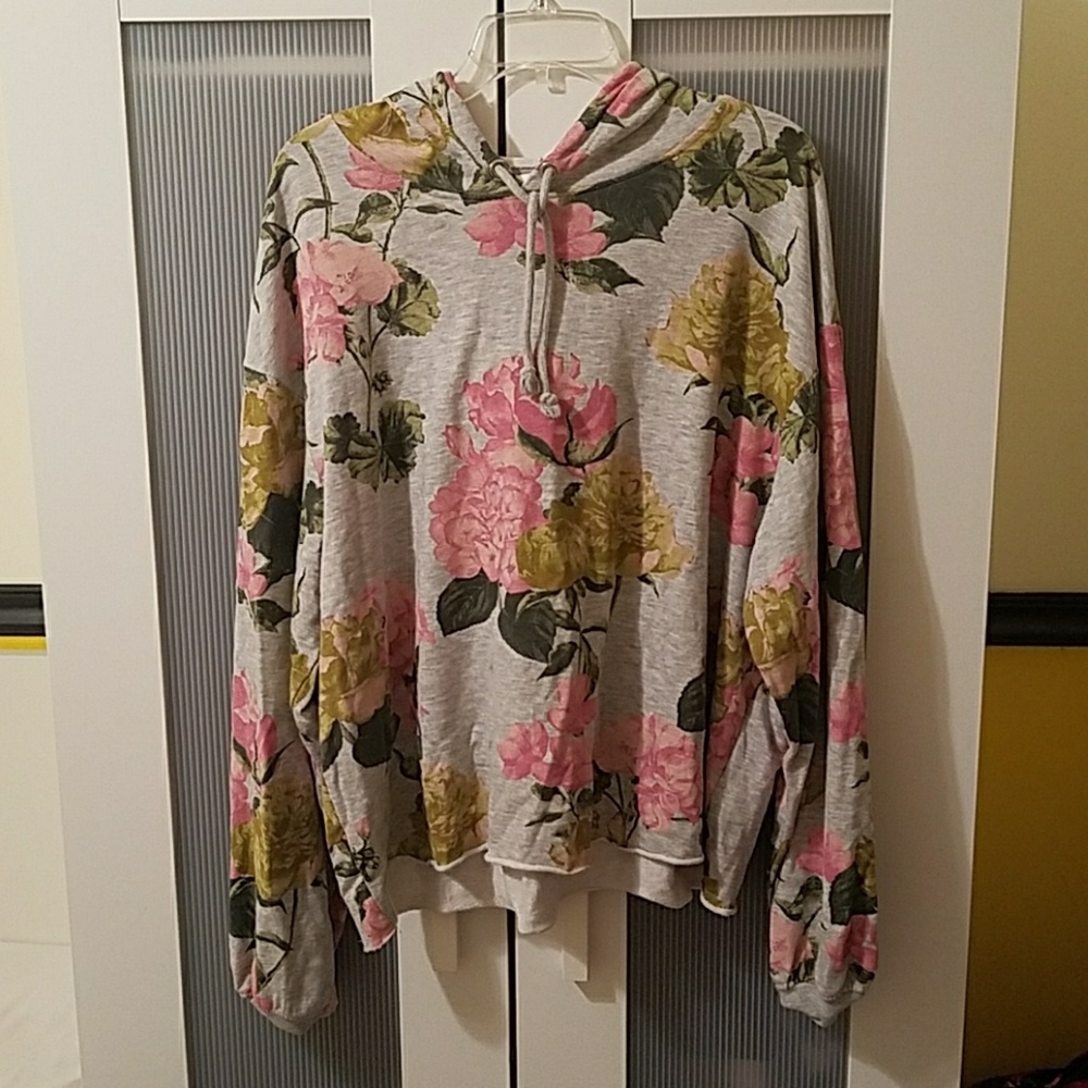 Flower hooded sweatshirt
