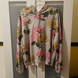 Flower hooded sweatshirt