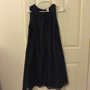 J crew navy polka dot dress
