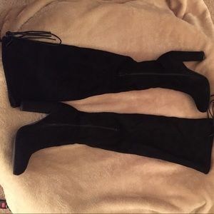 Black knee high boots