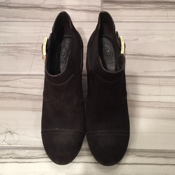 Tory Burch brown suede "Adrienne" wedge boooties - Picture 3 of 8