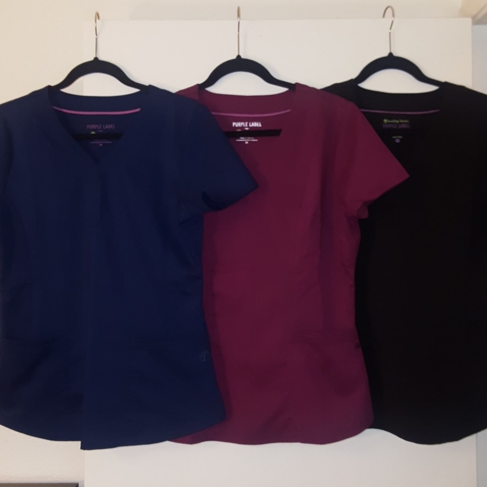 Purple Label Healing Hands Scrub Top (set of 3)