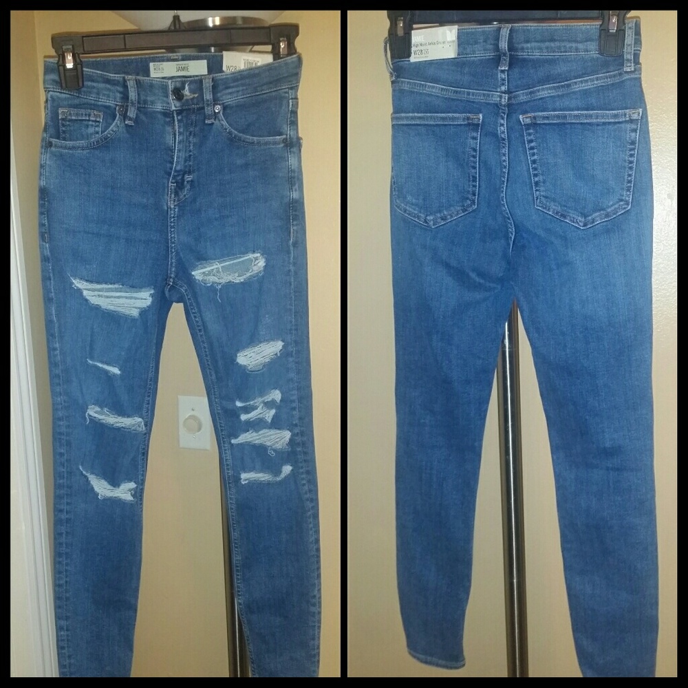TOPSHOP Jamie High Waist Ankle Skinny Jeans