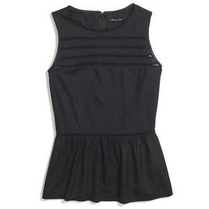 Flirty Black peplum Madewell top