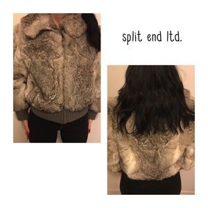 Split End Rabbit Fur Coat