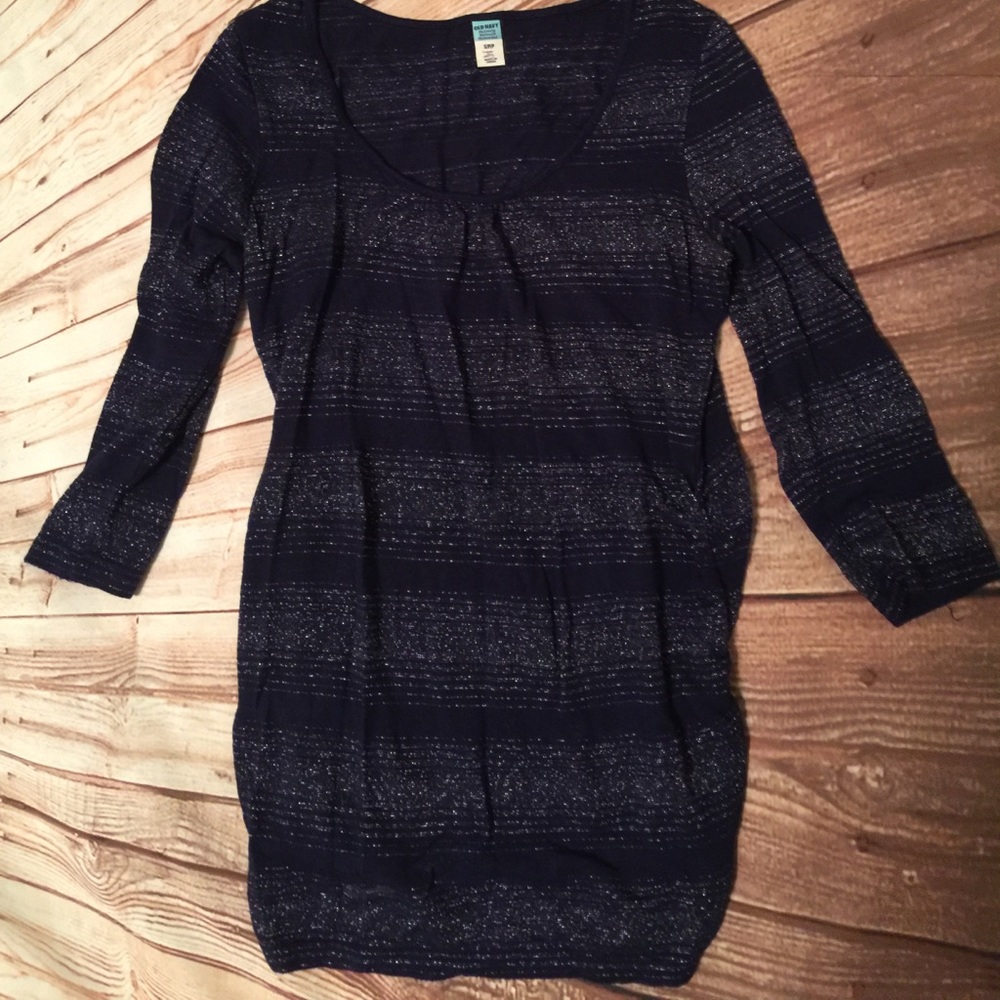 🍁3 for 10🍁Navy/Silver Striped Maternity Top