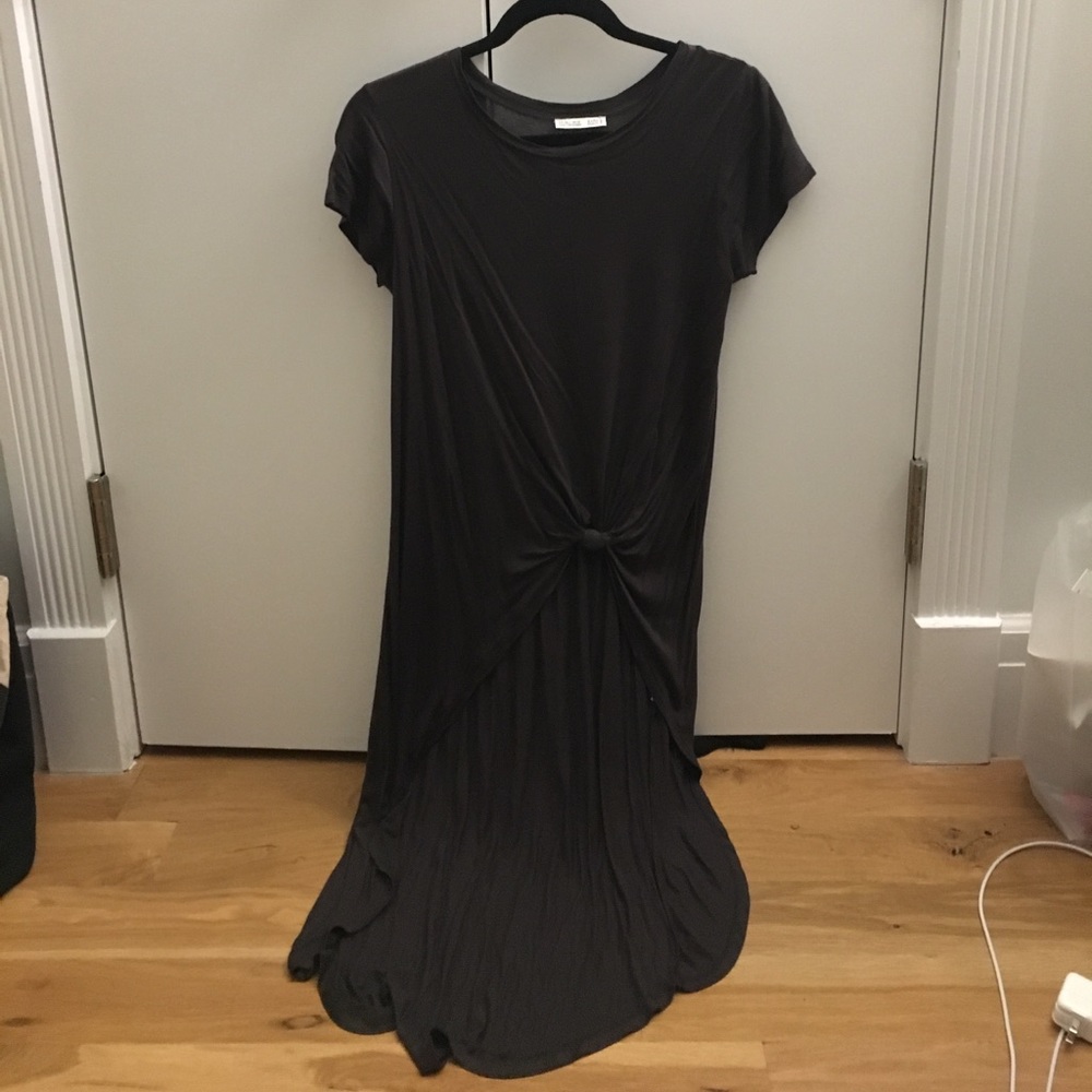 Zara high low tshirt top dark grey